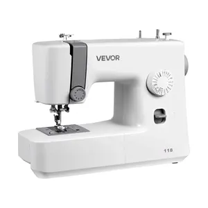 VEVOR Sewing Machine, 18 Stitch Applications, with LED Light and Foot Pedal, Simple Dial Control, Interior Metal Frame, Lightweight and Portable Beginner Sewing Machine for Adults Crafts and Mending
