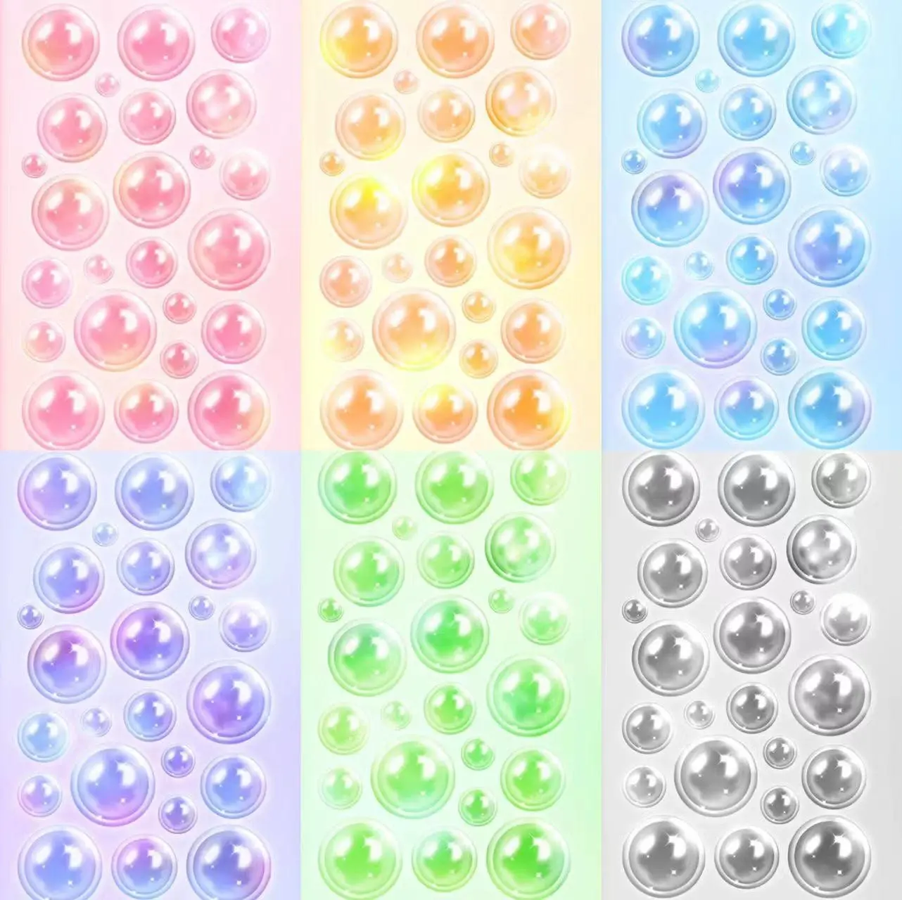 Holographic bubble deco sticker sheet, card making deco sticker