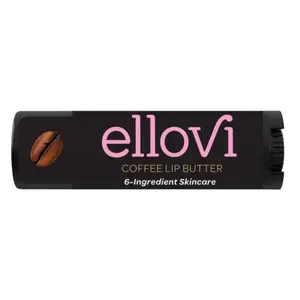 Ellovi Coffee Lip Butter Balm - Vegan Lip Care & Natural Plumper for Dry Chapped Lips - 6 Plant-Based Ingredients - Eco-Friendly Creamy Lip Balm - 15oz