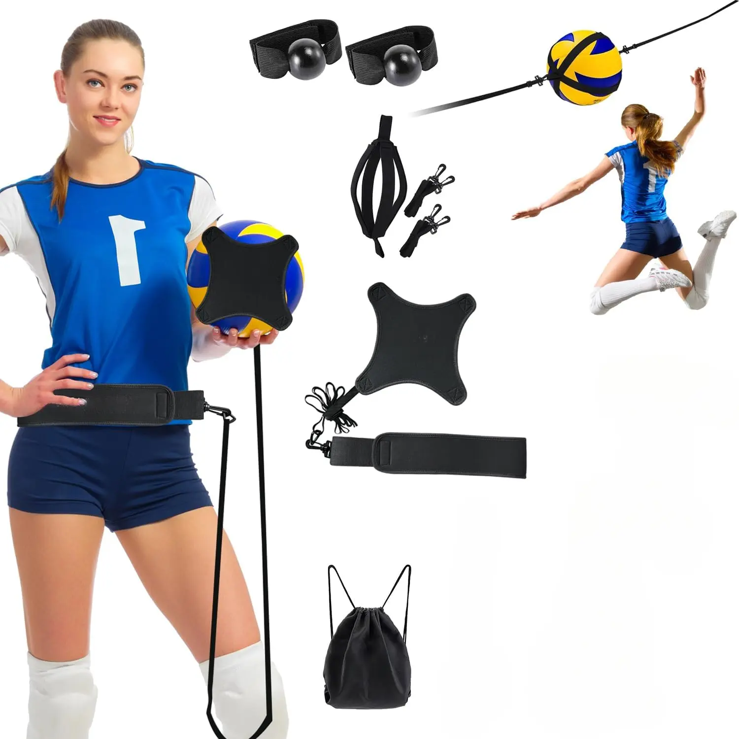 Upgraded Volleyball Training Equipment Aid, Premium Solo Practice Trainer for Serving, Setting, Spiking & Arm Swing, Perfect volleyaball Trainer kit for Beginners & Pro, Perfect Volleyball Gift. Upgraded Volleyball Training Equipment Aid, Premium Solo Practice Trainer for Serving, Setting, Spiking & Arm Swing, Perfect volleyaball Trainer kit for Beginners & Pro, Perfect Volleyball Gift.