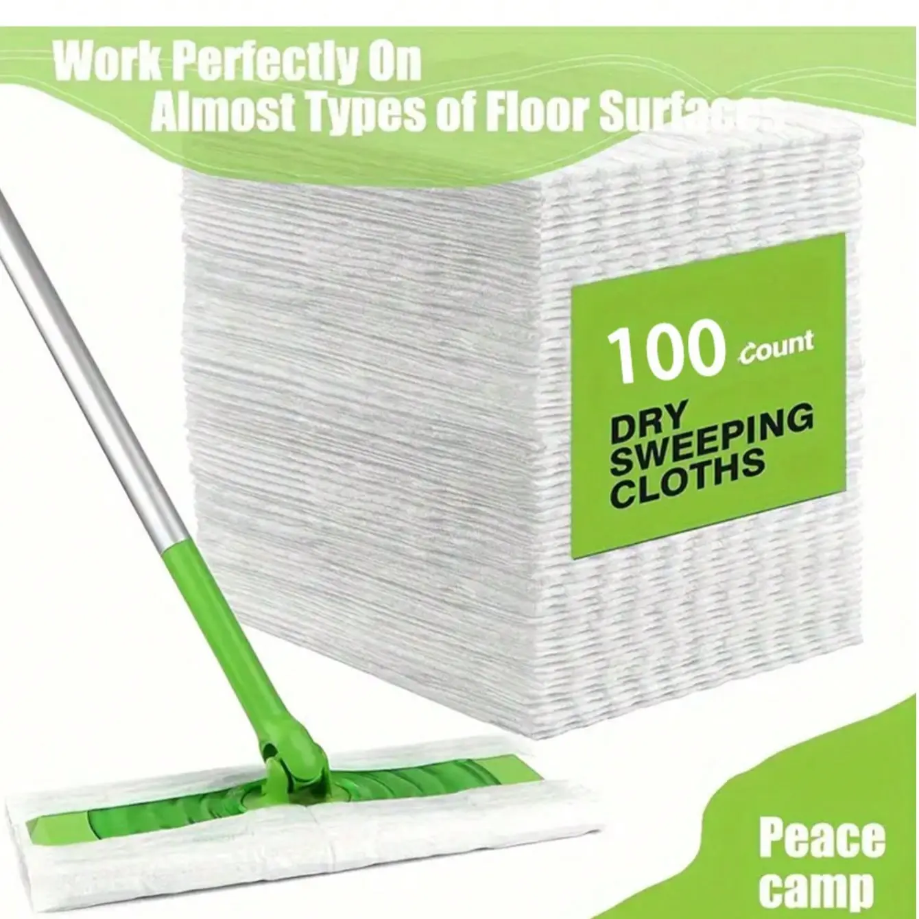 30/100 Sheets Disposable Dry Mop Pads, Cleaning Floor Mop, Dry Sweeping Cloths, Thick Static Dusting Paper, No Power Needed, Suitable for All Floor Types, Perfect Gift, Household, Flat Mop Cover