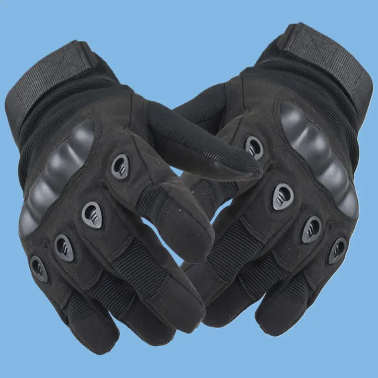 Tactical Long Finger Full Coverage Gloves, Waterproof Durable Polyester, Anti-Slip Grip, Touchscreen Compatible Cycling Gear, About 20*10cm, Camouflage Colors (Black Long, Military Green, Sand) for Offroad Cycling, Fitness Training