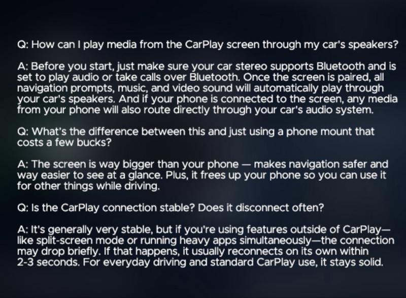 11'' Wireless Carplay Screen for Car Built-in Net-Flix YouTube Apps, Portable Touchscreen Car Stereo with Android Auto, Backup Camera, OTA Updates, Bluetooth, Voice Control, GPS Navigation,FM