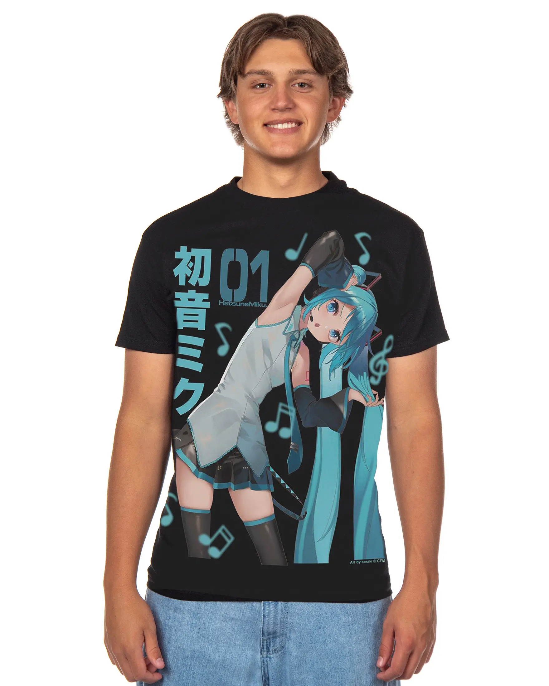 Hatsune Miku T-Shirt Men's Pop Star Short Sleeve Graphic Top Shirt