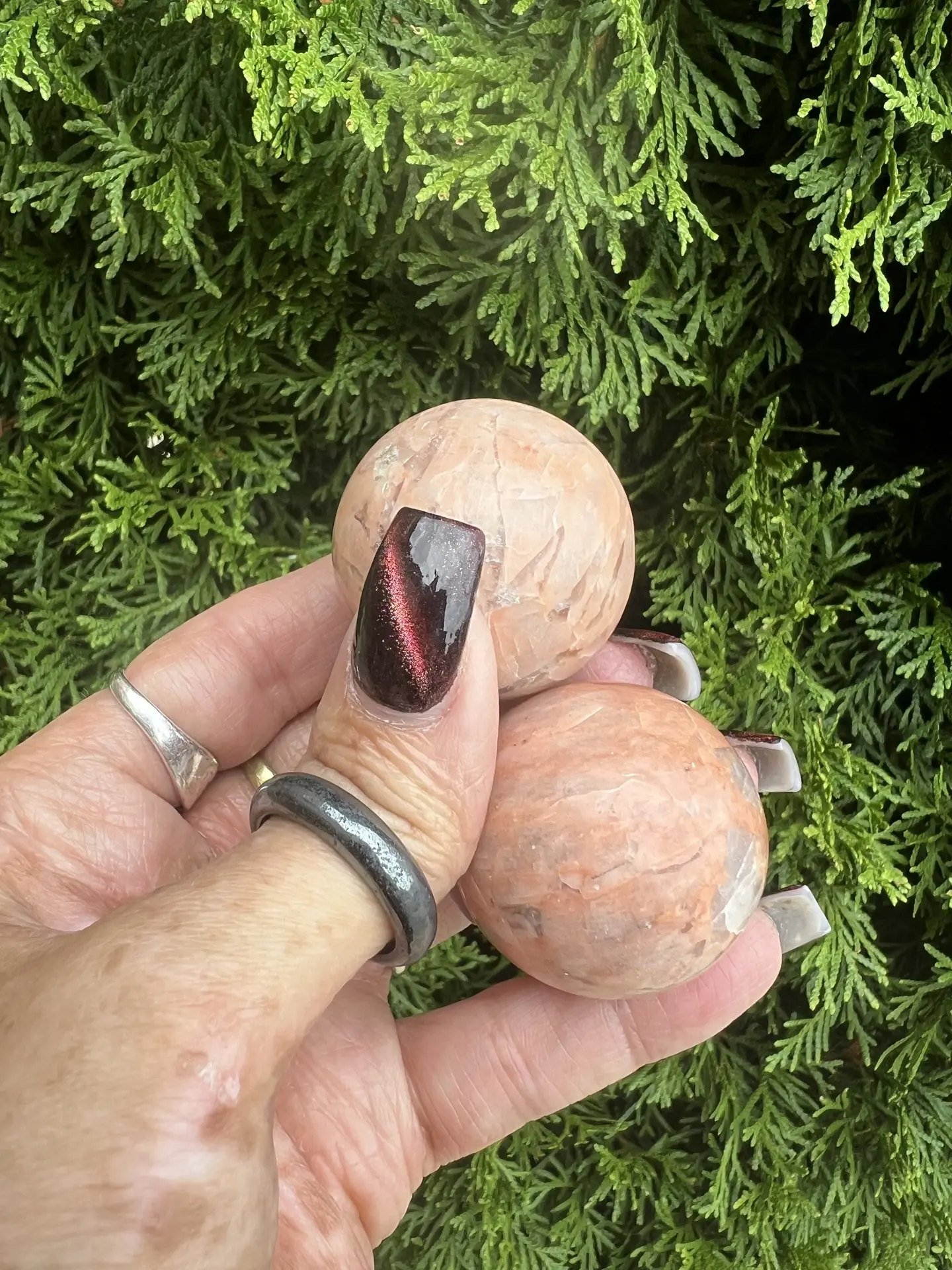 38mm Peach Moonstone Natural Crystal Sphere