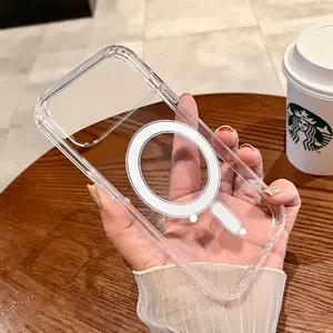 Transparent Magnetic Phone Case for iPhone - Stylish, Yellowing-Resistant, Slim and Shock-Resistant Case| Compatible with iPhone 17/16/15/14 Pro Max| Minimalist Design