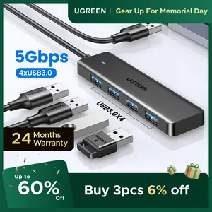 UGREEN 5Gbps USB 3.0 Hub, 4 Ports USB A/USB C Splitter, Ultra-Slim Design, Compatible with PS5, Xbox, Mouse, TikTokShopBacktoSchoolKeyboard, Flash Drive,tiktokshopmemorialday