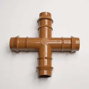 Netafim 17mm Barbed Techline Insert Cross - Compatible with 1/2" Drip Line Tubing - 32500-006340