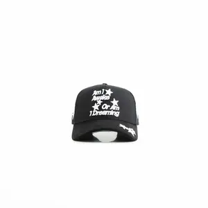 MP HATS - Black Baseball Cap with "Am I Awake Or Am I Dreaming" Design and White Stars