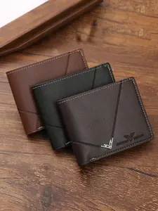 Men's Stylish Compact Wallet with Multiple Card Slots, PU Leather Double Fold Design for Easy Carrying, Perfect Gift for Christmas and Birthdays