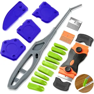 16 count  Caulking Tool Kit-Caulk Finishing Tool with 9 Replaceable Heads, Dual-End Caulk Remover Tool, 4 count Caulk Smoothing Tool for Kitchen Window Sink Bathtub Toilet Bathroom Caulking