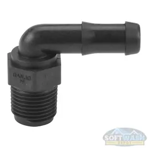 Banjo 1/2" MNPT x 1/2" Hose Barb Polypropylene 90° Elbow (Schedule 80)
