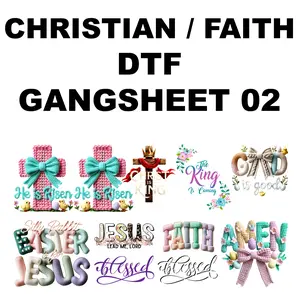 Christian DTF Transfers Ready to Press - T-Shirt Heat Transfer Designs | Full Color, No Weeding (11 Designs Bundle)