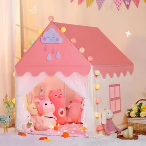 Magical Pink Playhouse Tent - Kids Indoor & Outdoor Princess Castle with LED Lights, Cozy Dream Space for Imaginative Play and Fun