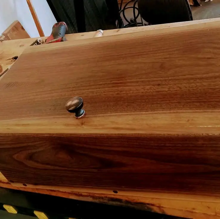 Hamd Crafted Walnut Lock Box with Simple Design and Secure Locking Mechanism