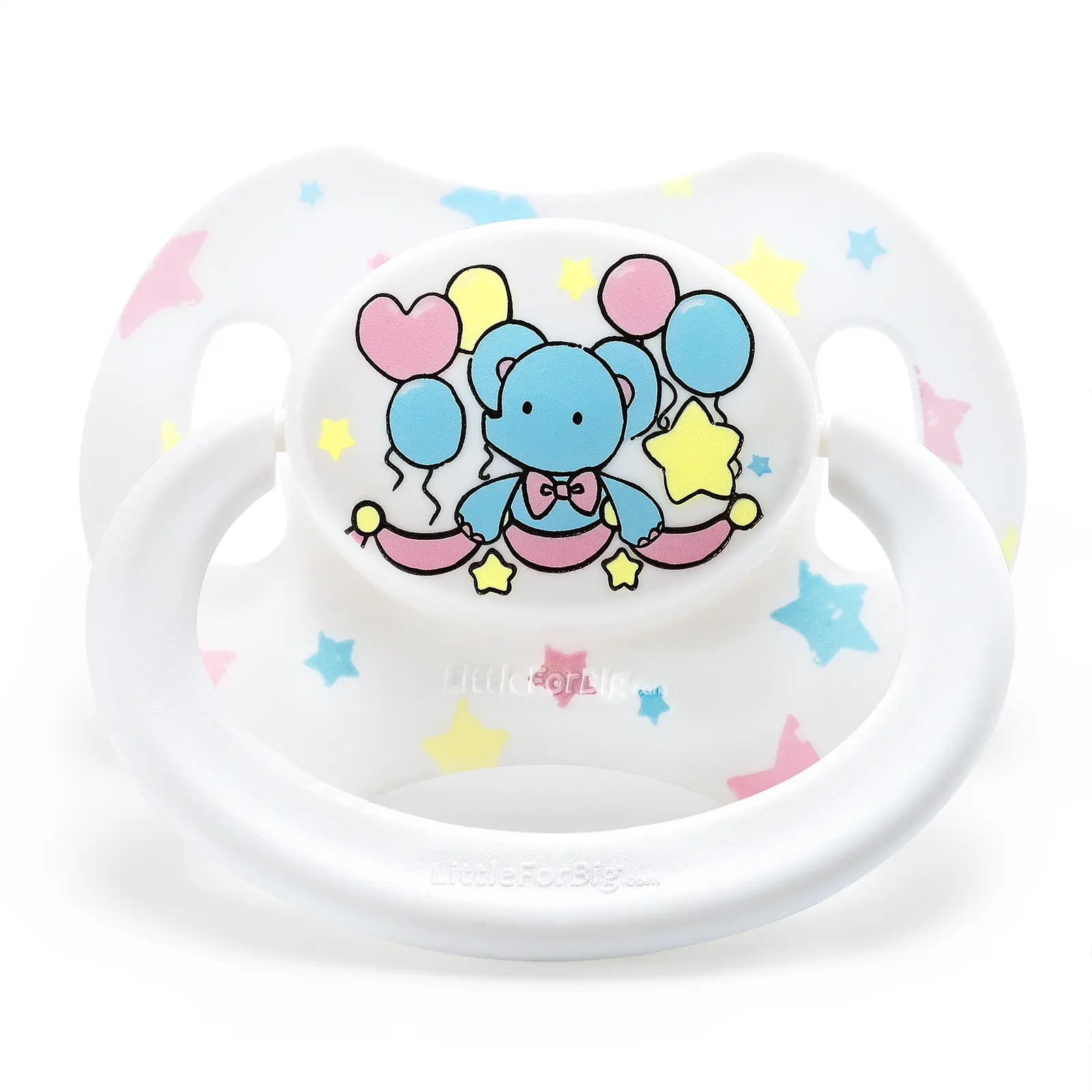 LittleForBig Bigshield Generation-II Adult Sized Printed Pacifier,Little Circus Elephant Pattern,DIY Collectible,Lifestyle Accessory