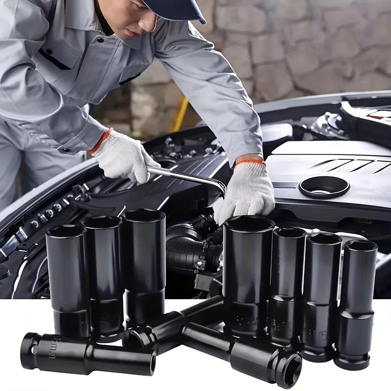 15/20-Piece Heavy-Duty 1/2" Drive Deep Metric Impact Socket Set, Durable Steel Construction for Tire Removal, Pneumatic Tool Compatible, 8mm to 32mm.Suitable for birthday, Thanksgiving, Christmas gifts