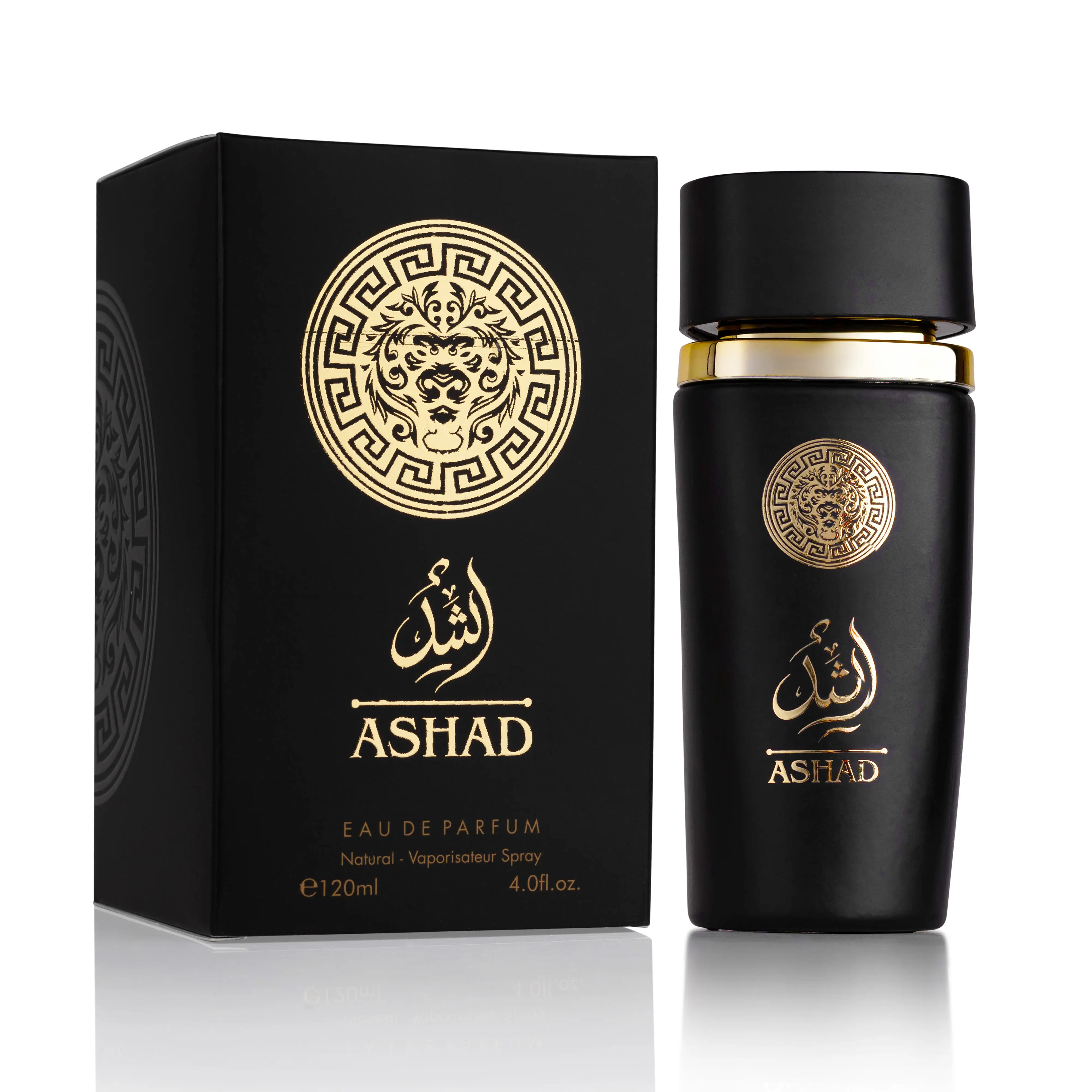 NOVOGLOW SAADAH Ashad Men's Eau De Parfum - 4.0 oz Signature Scent, Bold Oriental Amber Fragrance with Coffee, Vanilla, Black Pepper, Spice & Wood Notes, Long-Lasting Evening Wear Scent for Adults, Vegan & Cruelty Free, Single Item, Vanilla Base, Paraben