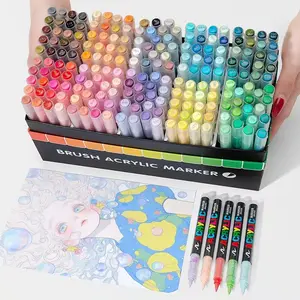 30/60/120/168 Color Dual-Head Markers, Rich Colors for Art Creation, DIY Projects, Illustrations, Wood, Plastic, Glass, Metal, Paperboard