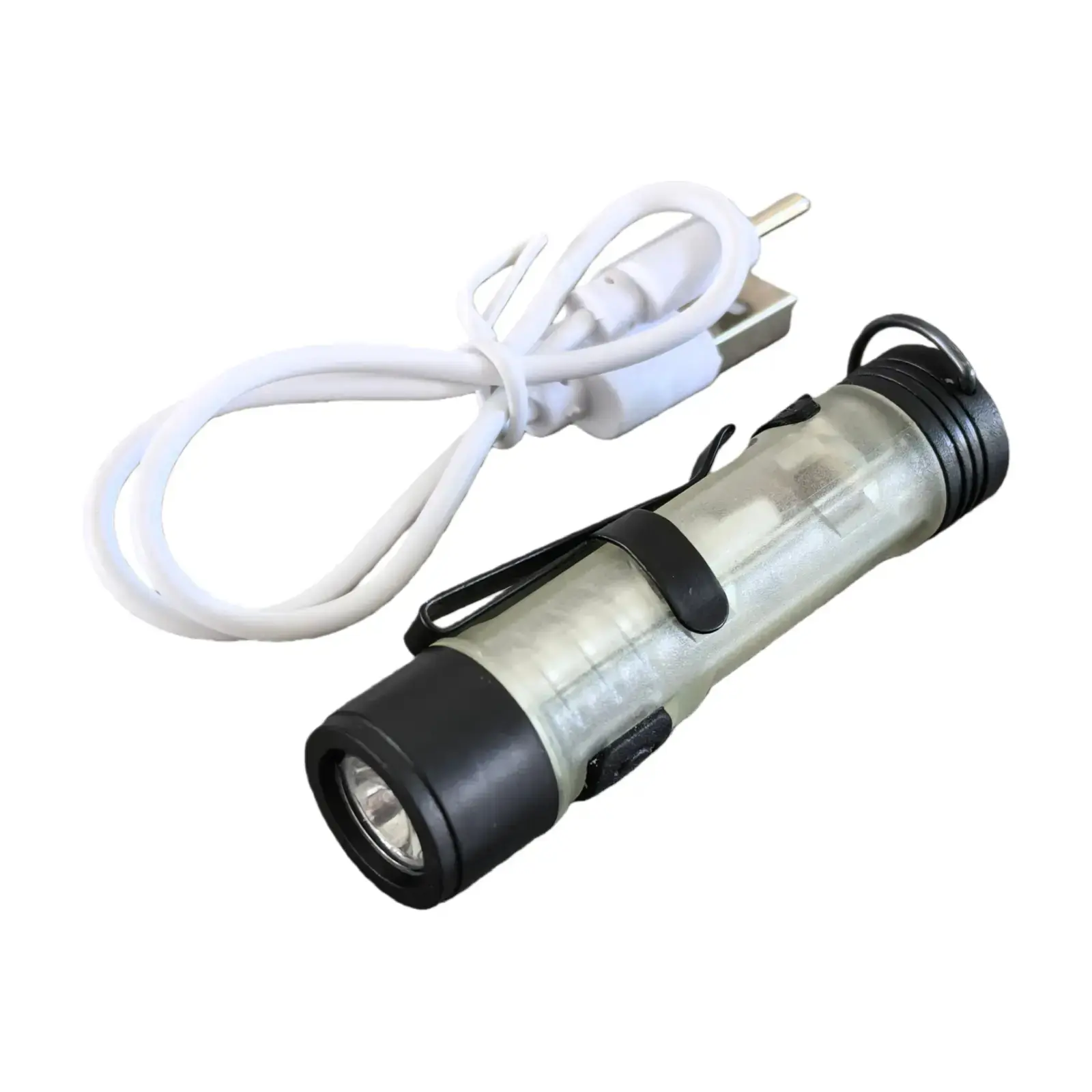 Mini Clip On Cap Flashlight USB Rechargeable Portable Keychain Light For Camping Hiking Fishing Emergency
