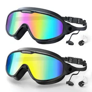 Buy 1 get 1 free，Swim Goggles 2 Pack - Wide View Anti-Fog & UV, No Leaking Swim Glasses for Men, Women, Kids Swimming