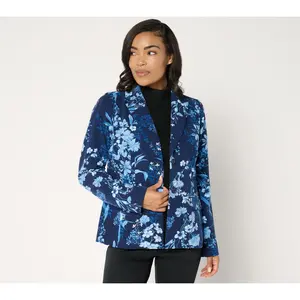 Joan Rivers Printed Floral Stretch Twill Blazer