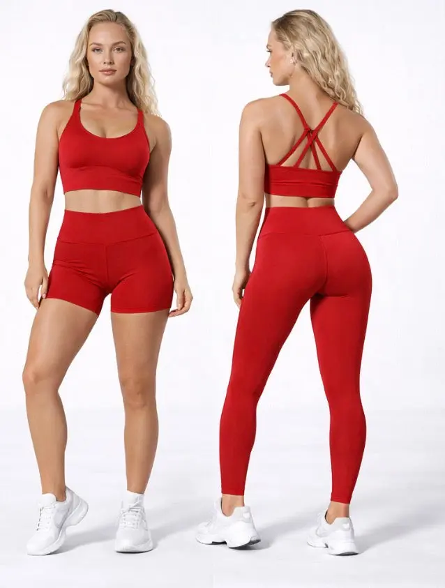 Sem Amor Adjustable SNATCHNISM™2-Piece Set (Red Leggings)
