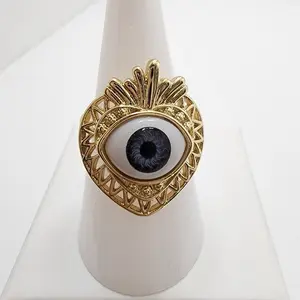 14k Gold laminated evil eye ring (adjustable) 14k Gold laminated evil eye ring (adjustable)
