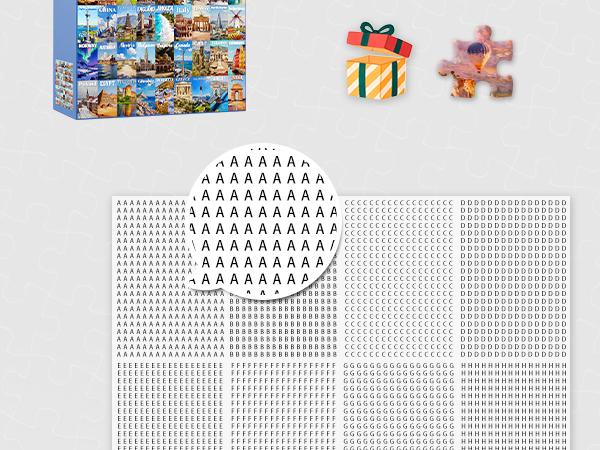 Travel Puzzle Jigsaw Puzzles for Adults 1000 Pieces, 63 World Wonders Travel City Jigsaw Puzzle Colorful Wall Art Decor