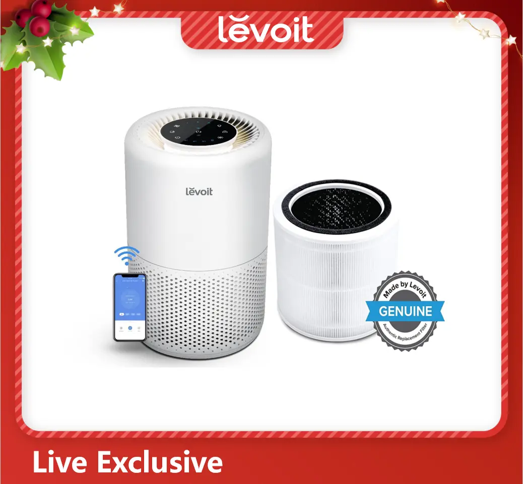 Levoit Core 200s Residential Air Purifier - True HEPA Filter, Smart WiFi, Alexa Voice Control, App Compatible, 183 ft² Coverage, 2.99 kg, 5x Per Hour Air Change, 24 dB Low Noise, Cigarette Smoke/Dust/Allergens Removal, Extra Filter Included