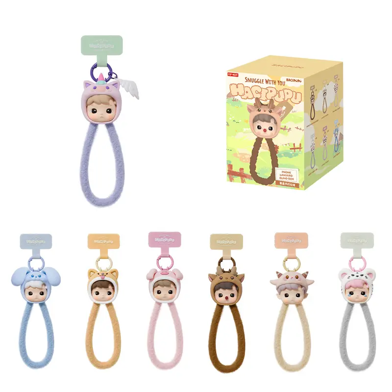 POP MART HACIPUPU Snuggle With You Series-Phone Lanyard Blind Box, Mystery Box