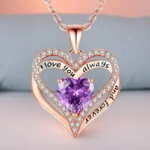 Infinity Heart Zodiac Necklace for Women – Sparkling Crystal Pendant Jewelry Inspired by the 12 Zodiac Signs, Romantic Love Symbol Necklace Gift for Girlfriend, Wife, Birthday, Anniversary