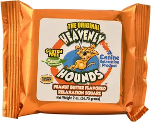 Heavenly Hounds Relaxation Squares for Dogs - Peanut Butter Flavor, Gluten-Free, Soft Treats with Natural Ingredients for Anxiety Relief