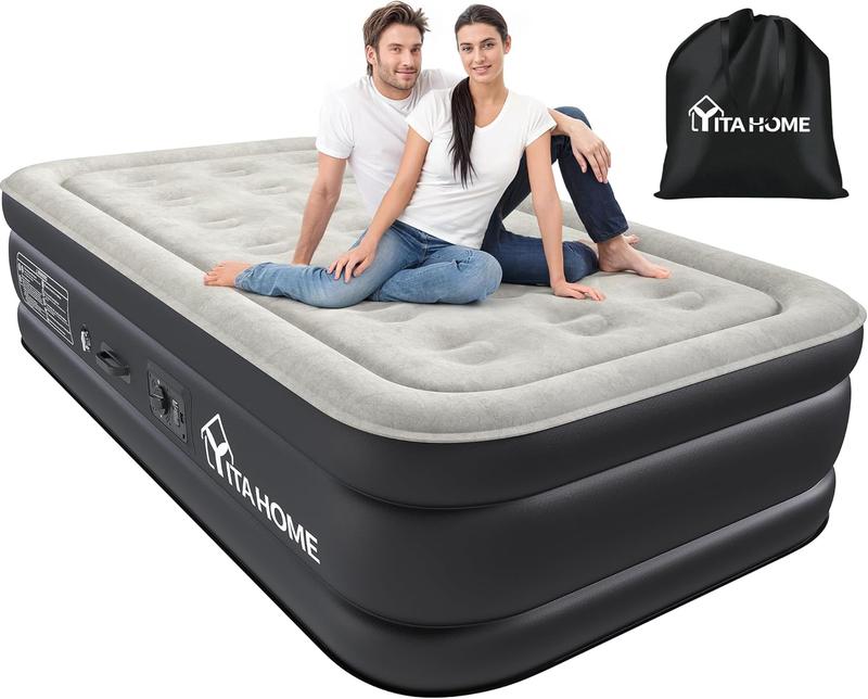 YITAHOME Twin/Twin XL Air Mattress Elevated Inflatable Mattress Blow Up Mattress for Camping, Home, & Portable Travel