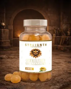Streignth Gummies: Creatine Monohydrate Lemon Flavor 5g Serving Size for Enhanced Strength Power & Muscle Gains