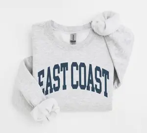 East Coast Sweatshirt, Vintage Varsity Aesthetic, Trendy Travel Destination Gift, Unisex Crewneck Sweatshirt RA0