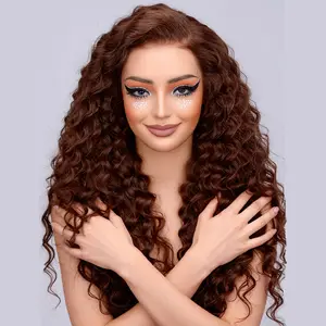 13x6 Chocolate brown lace wig brown Deep Wave wig coriianabeauty