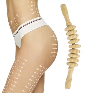 Wooden Massage Roller, Stick for Blood Circulation, Curved Wood Massage Roller Tools Stick for Shape Body Muscles Smooth Skin, Body Shaping Tool