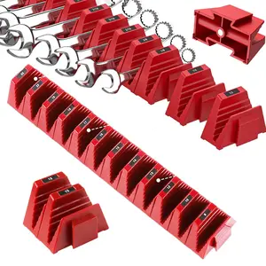 12-Piece Magnetic Modular Wrench Organizer Set - Perfectfor Tool Drawers; a Premium Tool Holder with Strong MagneticGrip. An Ideal Gift for Fathers, Brothers, or Boyfriends (Availablein Red or Blue, Magnetic) sae label