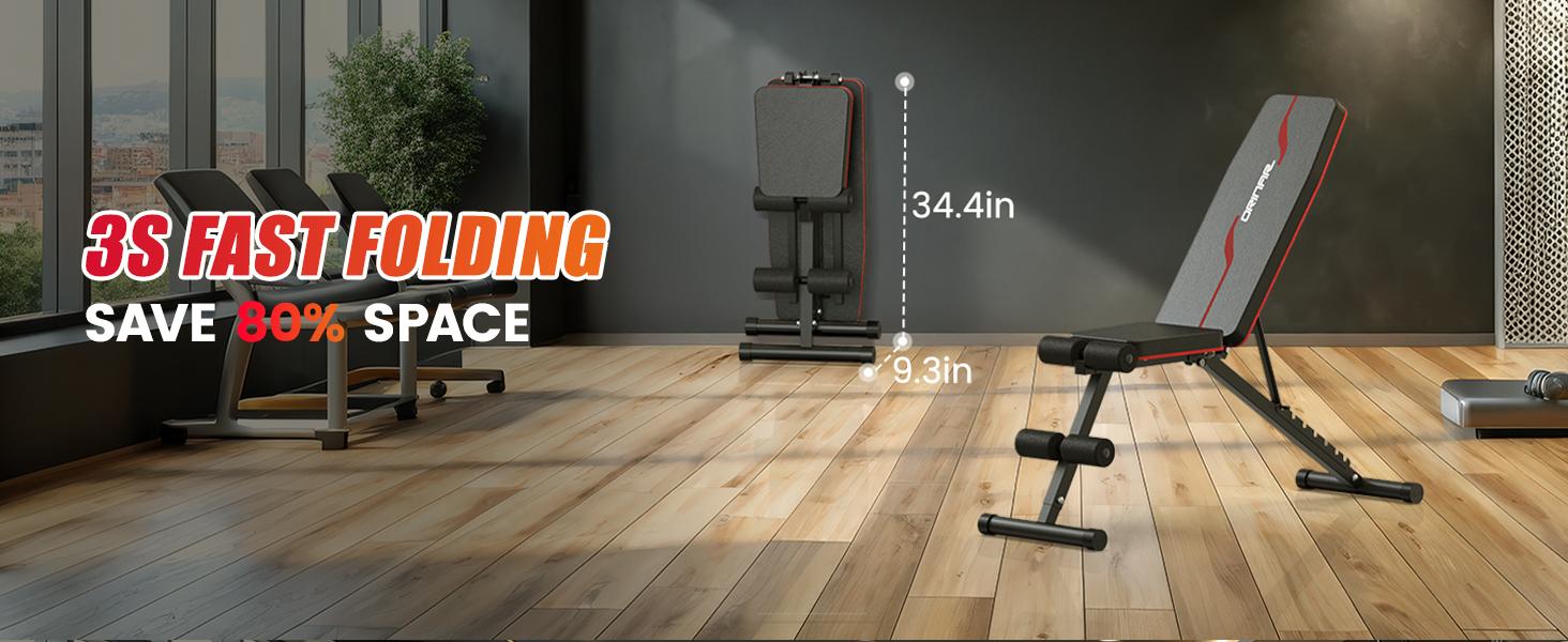 Orinar Adjustable Weight Bench Press Incline Decline Strength Training Bench Full Body Gym Workout Benches for Home Gym Fitness