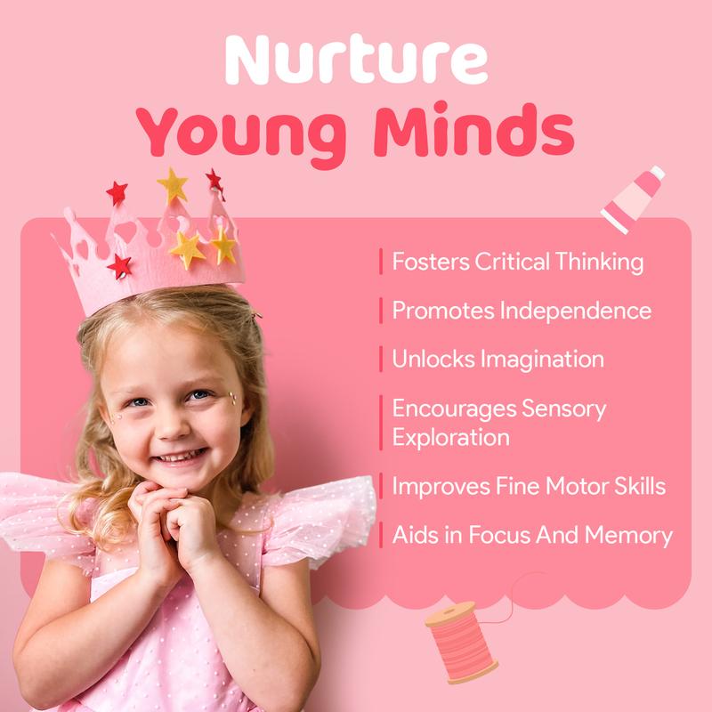 Mumaloo Craft Box for Kids Ages 3-8 – 10 Mess-Free Arts & Crafts Activities, DIY Toys with All Materials Included – Boosts Creativity & Fine Motor Skills