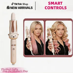 CESTVEEL Automatic Rotating Curling Iron - 1.1 in (28mm) Ceramic Coated Curling Wand, Anti-Scald, Anti-Tangle, Dual Voltage, Lazy Curler for Women, Curly Hair, Suitable for All Hair Types, Creates Beach Waves