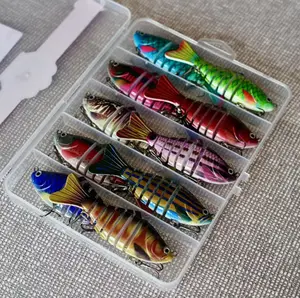 5/10PCS/Set Fishing Lures for Bass Trout 3.9in"Multi Jointed Swimbaits Slow Sinking Bionic Lifelike Swimming Bass Lures Freshwater Saltwater Bass Fishing baits Kit Dealsforyoudays, Fathersdaygift