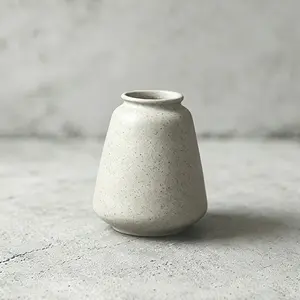 Wabi Sabi Mini Ceramic Vase, Japanese Style Matte Stoneware Bud Vase for Dried Flowers, Japandi Home Decor for Living Room, Bedroom, Windowsill, Tabletop, Zen Aesthetic Small Flower Arrangement Vase