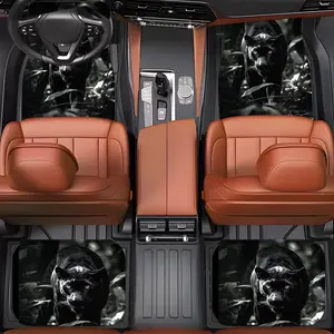 4pcs set Animal-themed front and back car floor mats, suitable for all seasons, anti-slip and stain-resistant, easy to clean, car interior accessories, suitable for all vehicle models