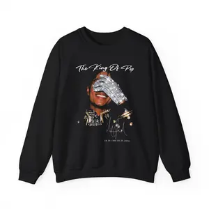 King of Pop Inspired Sweatshirt, Music Legend Tribute Crewneck, Vintage Style Graphic Pullover, Unisex Music Fan Gift