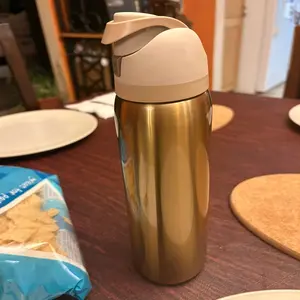 Ow(Metallic Gold-Absolute Sleigh)32 Ounces / 945 MLAbsolute Sleigh Double-Layer Vacuum Insulated Portable Drinking Cup - Cold-Resistant Stainless Steel Water Bottle with Straw, Comes with Handle and Spout, Suitable for Exercise Use, Must-Have for Travel