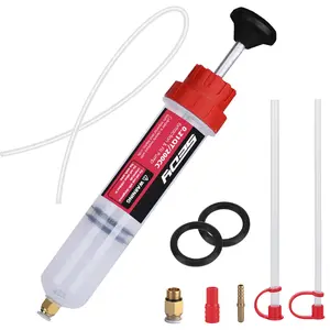 200CC Automotive Fluid Extractor Syringe Pump with Long Hose and Extension Tubes, Oil Extractor Fluid Pump Oil Evacuator and Dispenser Pump for Engine Oil, ATF, Coolant, Brake & Power Steering Fluids