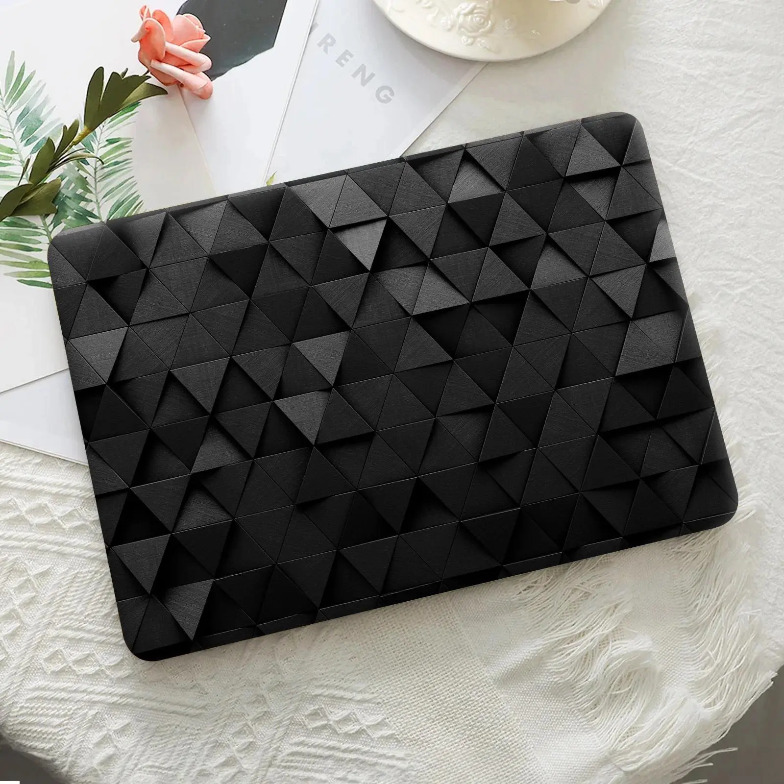 A + D side rendering laptop protective film 1 set of 2, rhombus texture style laptop shell film decorative sticker, bright color