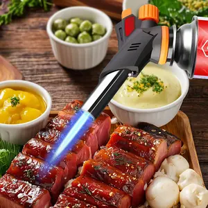 Yaesina Kitchen Butane Torch, Culinary Blow Torch Lighter with Adjustable Flame for Cooking,Anti-flare & Incl. Stabilizing Butane Blow Torch Head, Professional Grilling Tool for CremeBrulee, Grilling, Baking, Jewelry (Butane Fuel Not Included)